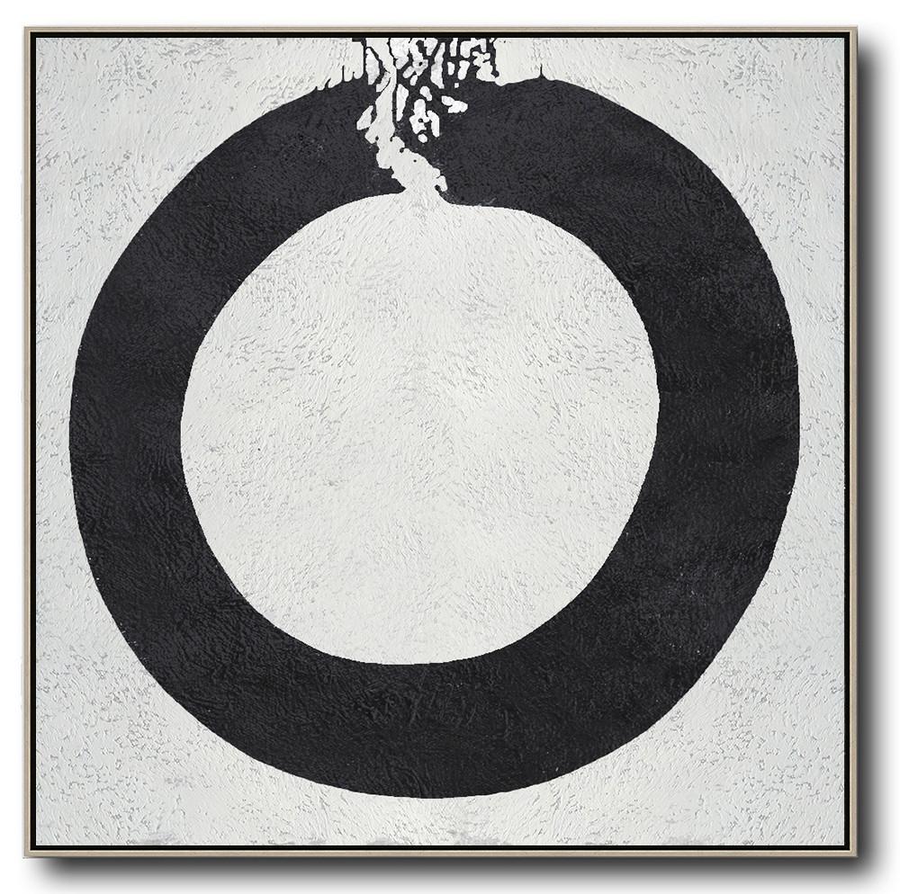 Minimal Black and White Painting #MN18A - Click Image to Close